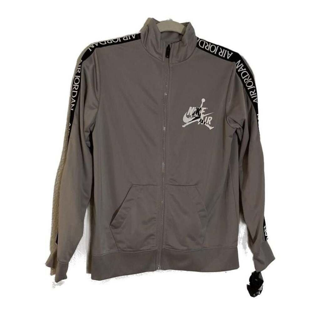 Nike Air Jordan Track Jacket Youth Boys Large 12-13 Yrs Gray Logo Stripe